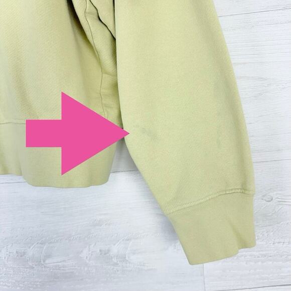 Revolve Weworewhat Oversized Pullover Hoodie Women Medium Cozy Pale Yellow Green - Picture 9 of 16